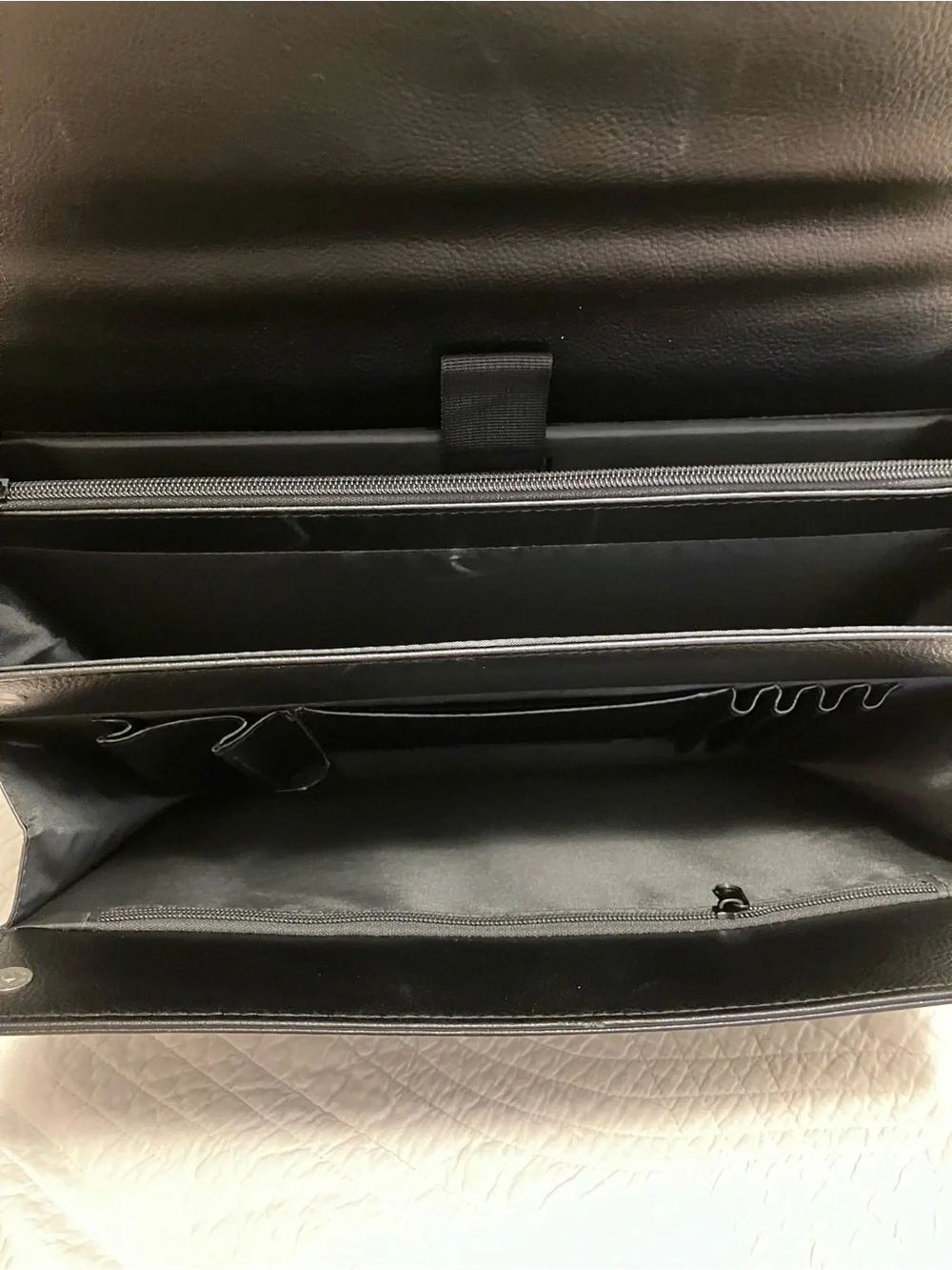 SHEIN Black Leather Briefcase with Silver Lock